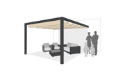Aluminium Pergola Wall 1 A met Harmonicadoek Waterproof