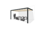 Aluminium Pergola Wall 2 A met Harmonicadoek Waterproof